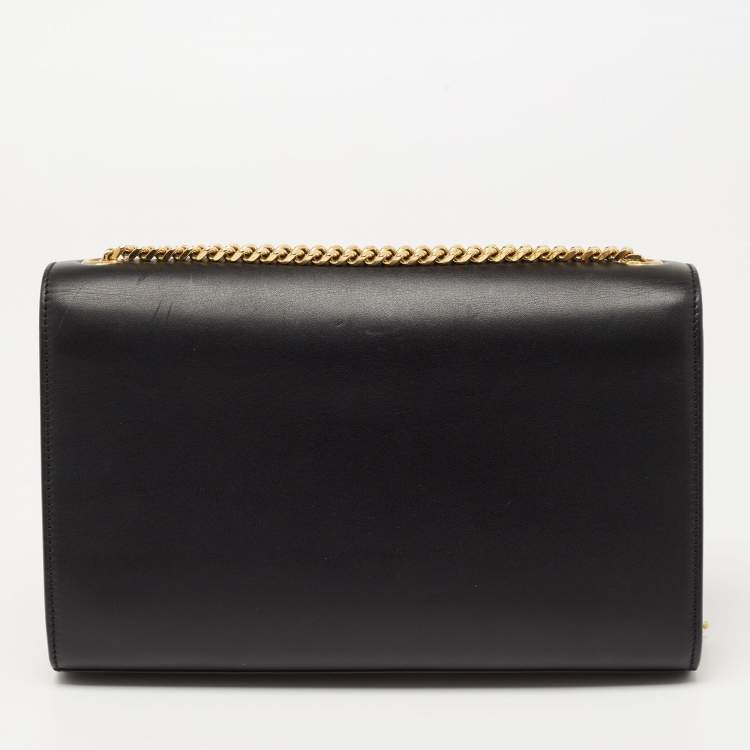 Pre Owned Saint Laurent Black Leather Medium Kate Tassel Shoulder Bag