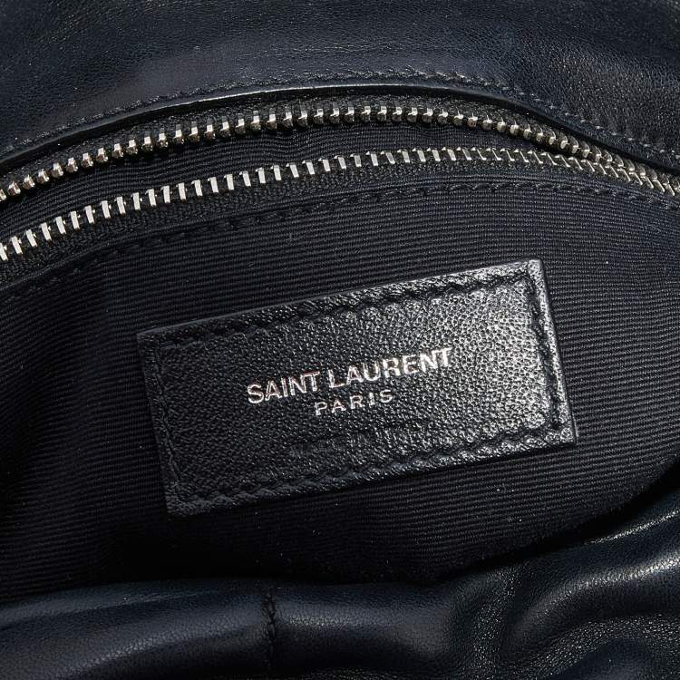 Pre Owned Saint Laurent Black Puffer Leather Medium Loulou Shoulder Bag
