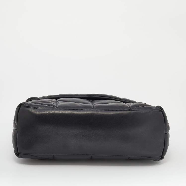 Pre Owned Saint Laurent Black Puffer Leather Medium Loulou Shoulder Bag