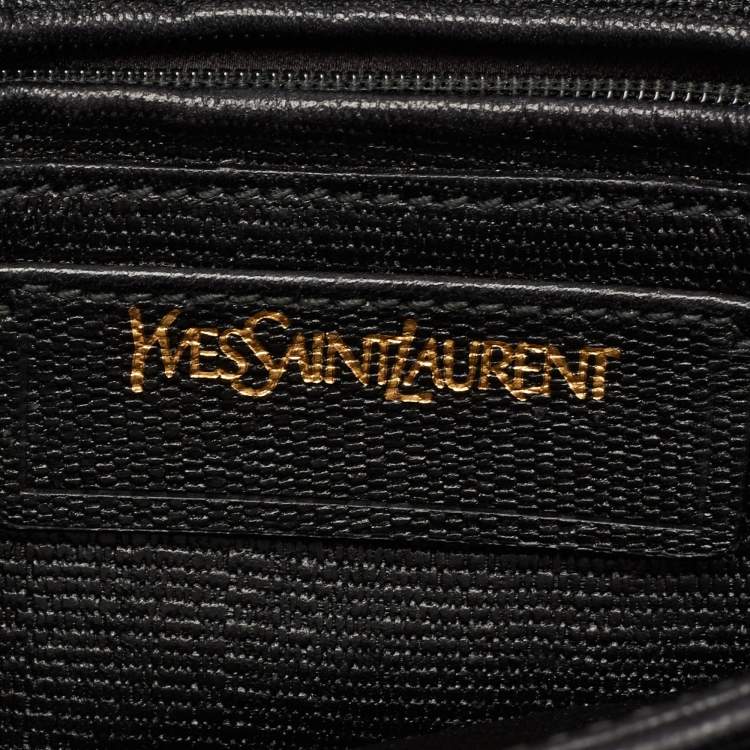 Pre Owned Yves Saint Laurent Black Leather Large Chyc Flap Shoulder Bag