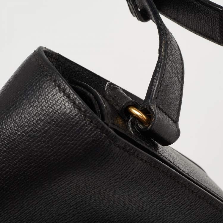 Pre Owned Yves Saint Laurent Black Leather Large Chyc Flap Shoulder Bag