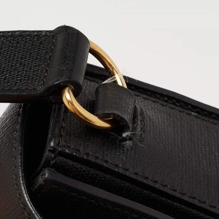Pre Owned Yves Saint Laurent Black Leather Large Chyc Flap Shoulder Bag