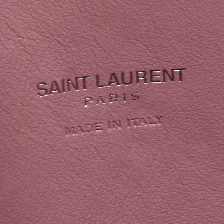 Pre Owned Saint Laurent Pink/Monochrome Leather and Python Embossed Baby Classic Sac De Jour Tote
