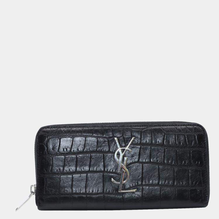 saint laurent wallet crocodile