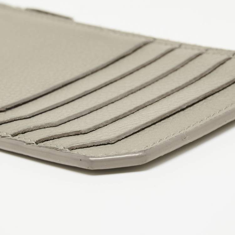 Pre Owned Saint Laurent Grey Leather Fragment Card Case