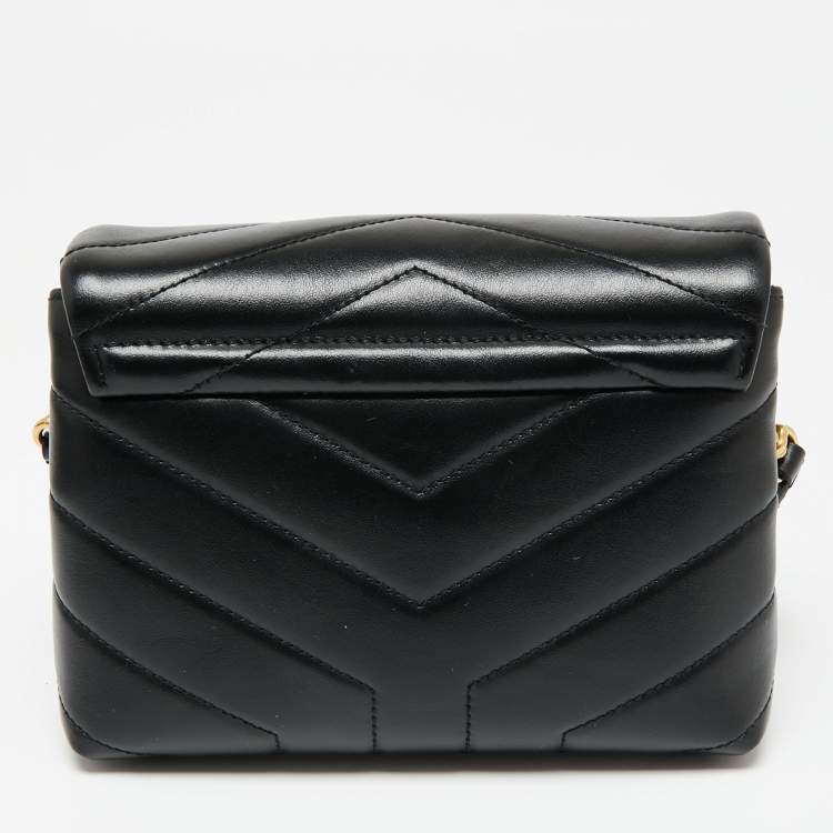 Pre Owned Saint Laurent Black Quilted Leather Toy Loulou Crossbody Bag