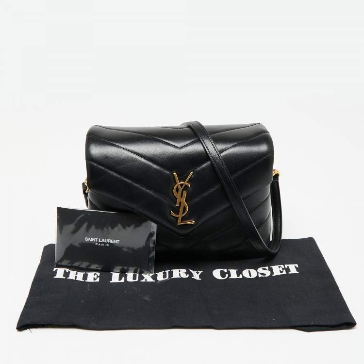 Pre Owned Saint Laurent Black Quilted Leather Toy Loulou Crossbody Bag