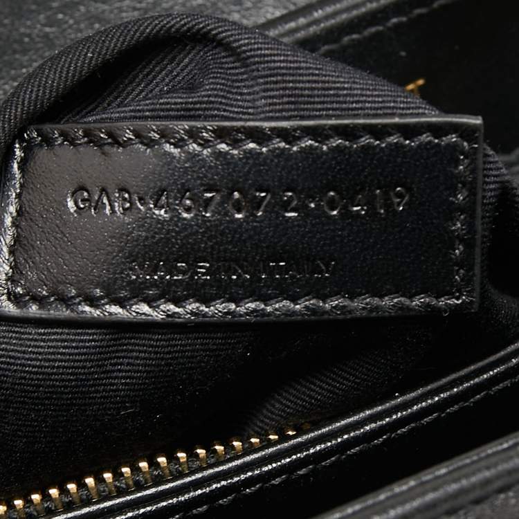 Pre Owned Saint Laurent Black Quilted Leather Toy Loulou Crossbody Bag