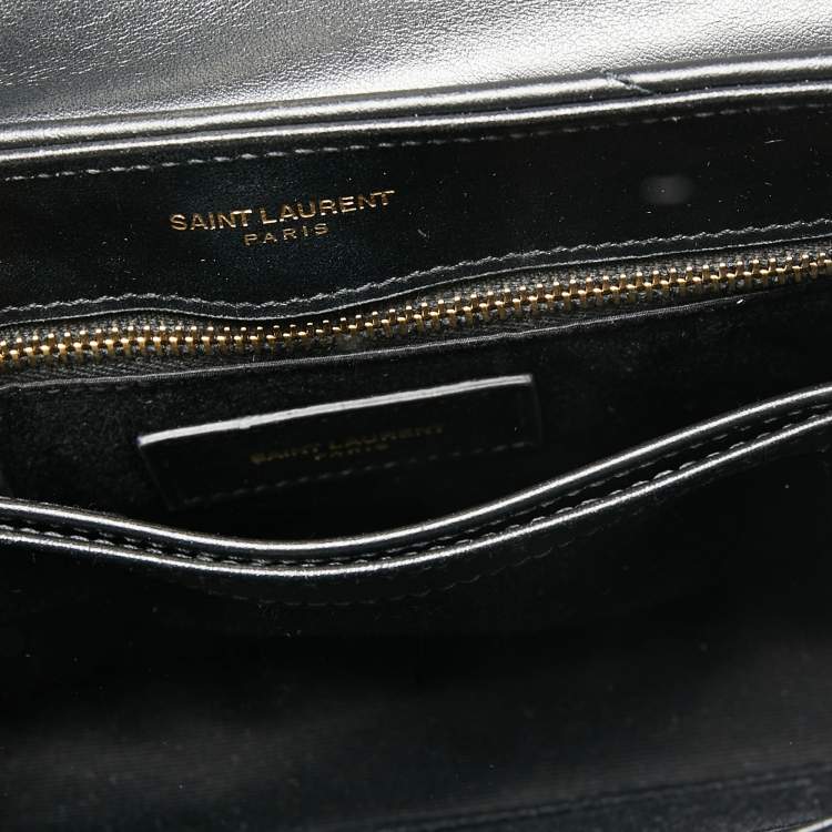 Pre Owned Saint Laurent Black Quilted Leather Toy Loulou Crossbody Bag