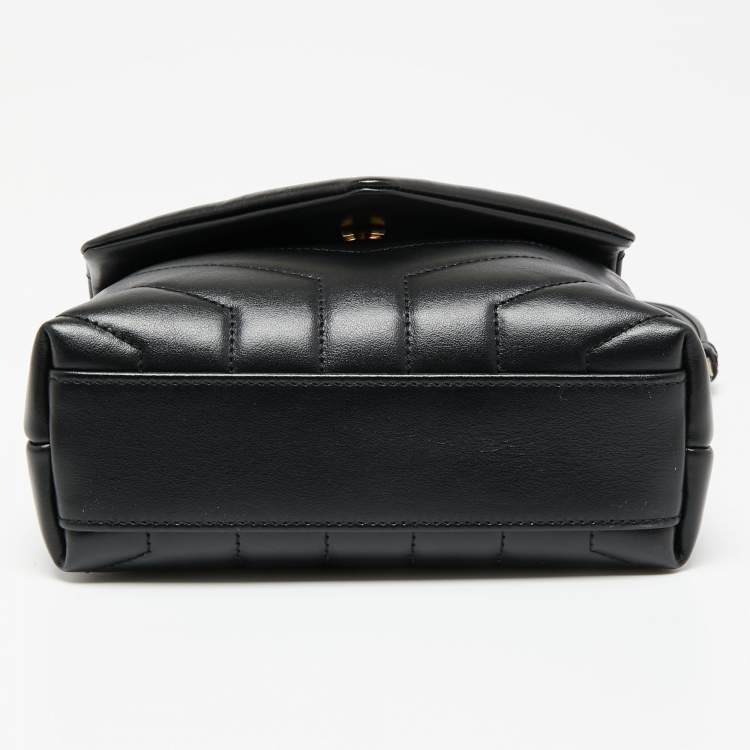 Pre Owned Saint Laurent Black Quilted Leather Toy Loulou Crossbody Bag