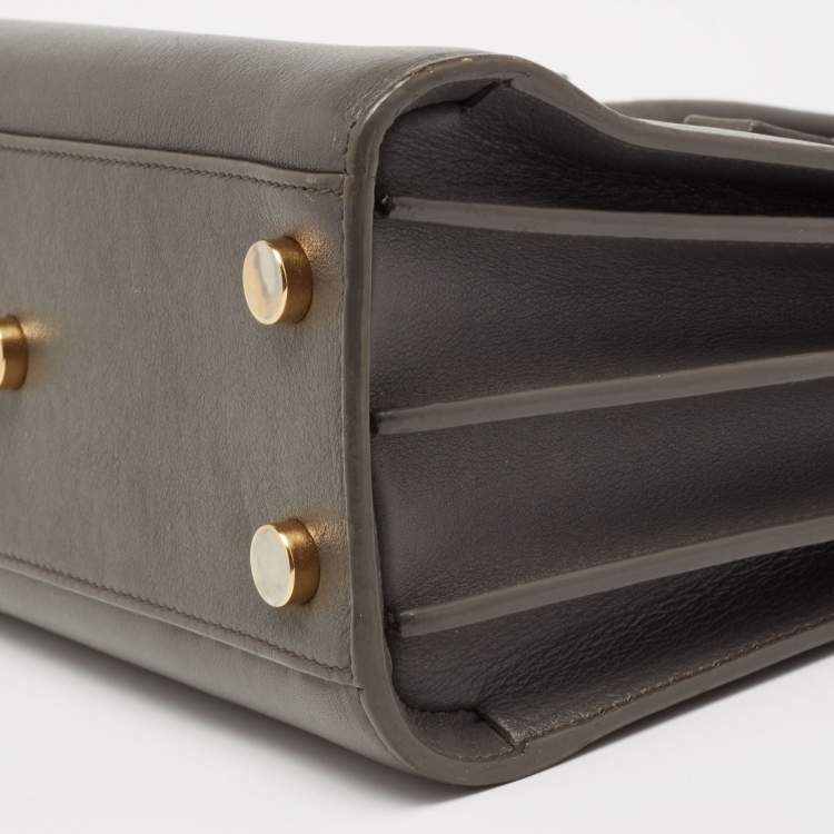 Pre Owned Saint Laurent Grey Leather Nano Classic Sac De Jour Tote