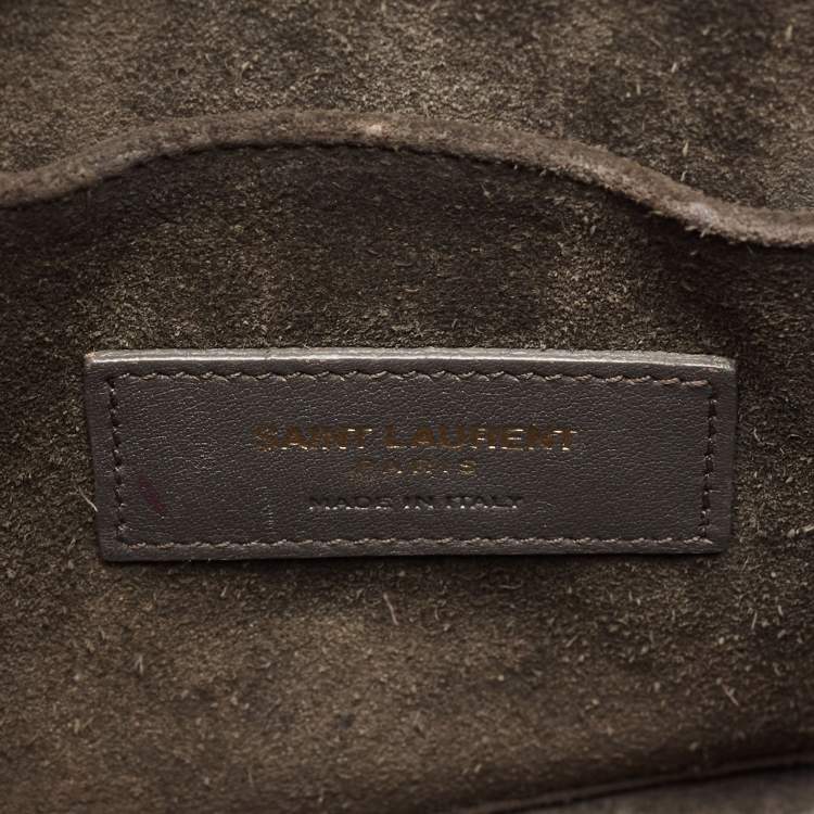 Pre Owned Saint Laurent Grey Leather Nano Classic Sac De Jour Tote