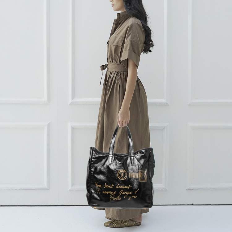 Pre Owned Yves Saint Laurent Black Leather Tote