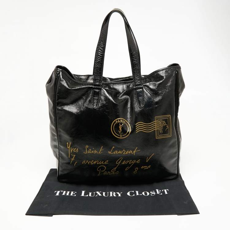 Pre Owned Yves Saint Laurent Black Leather Tote