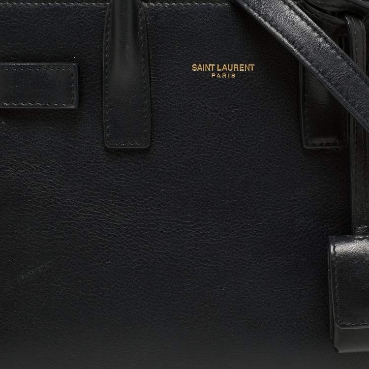 Pre Owned Saint Laurent Black Leather Nano Classic Sac De Jour Tote