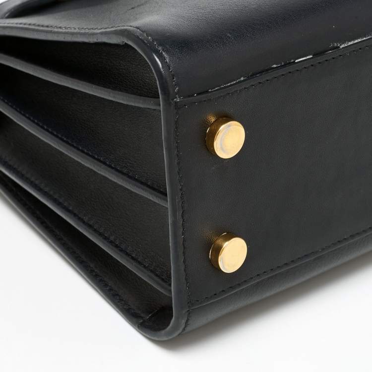 Pre Owned Saint Laurent Black Leather Nano Classic Sac De Jour Tote