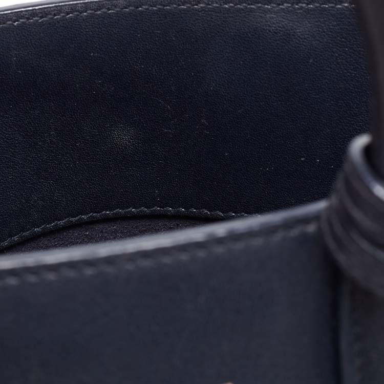 Pre Owned Saint Laurent Black Leather Nano Classic Sac De Jour Tote