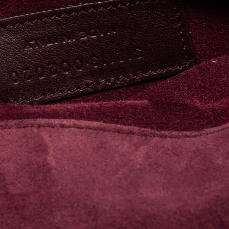 Pre Owned Saint Laurent Burgundy Leather Flap Ligne Y Clutch