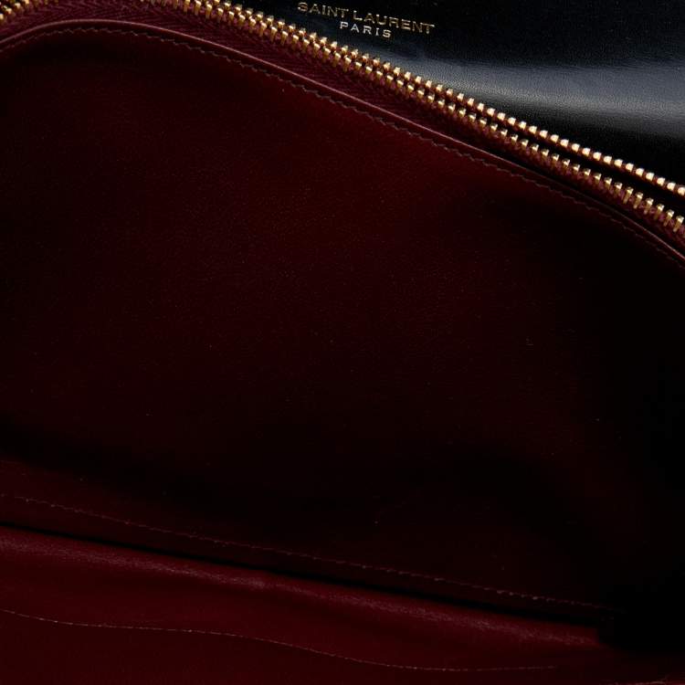 مملوكة مسبقًا Saint Laurent Black Leather Cassandra Wallet on Chain