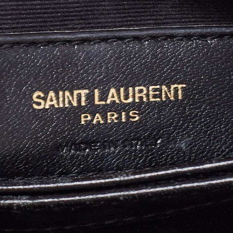 Pre Owned Saint Laurent Metallic Quilted Leather Toy Loulou Crossbody Bag