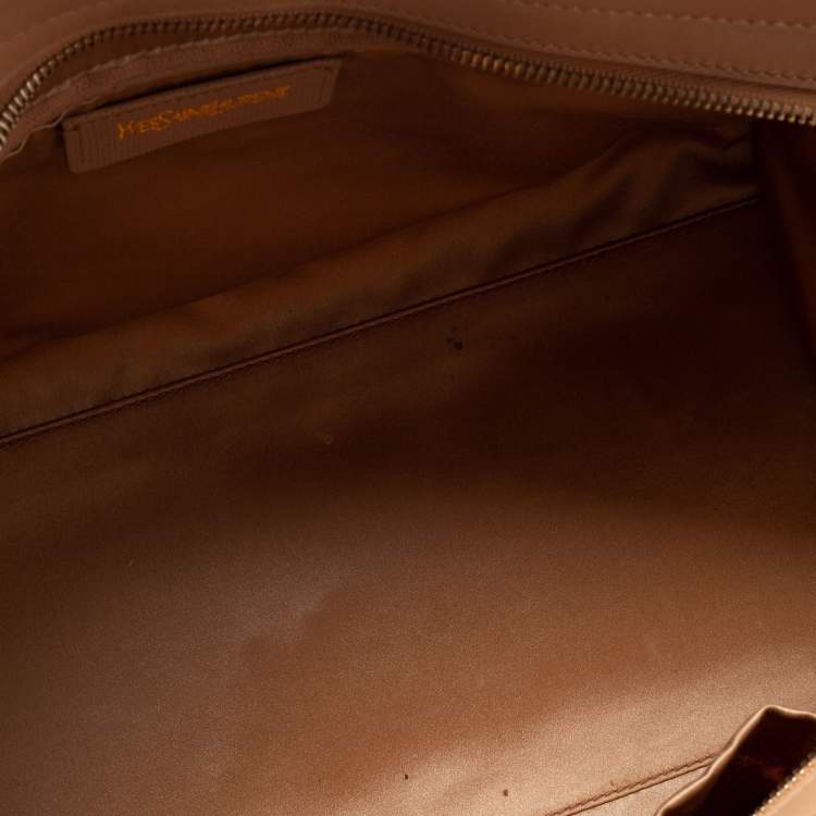 Pre Owned Yves Saint Laurent Nude Beige Leather Medium Cabas Chyc Tote