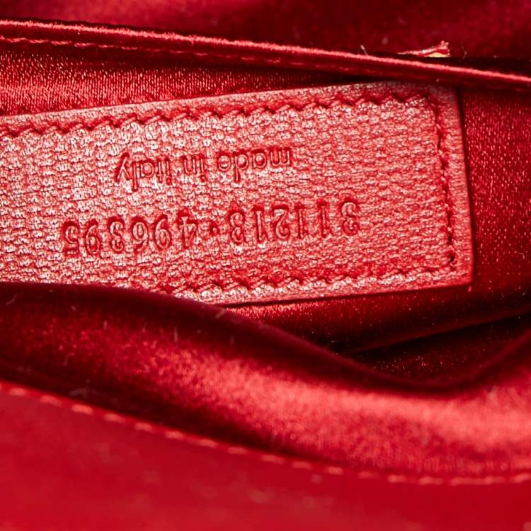 Pre Owned Saint Laurent Red Leather Y-Ligne Clutch