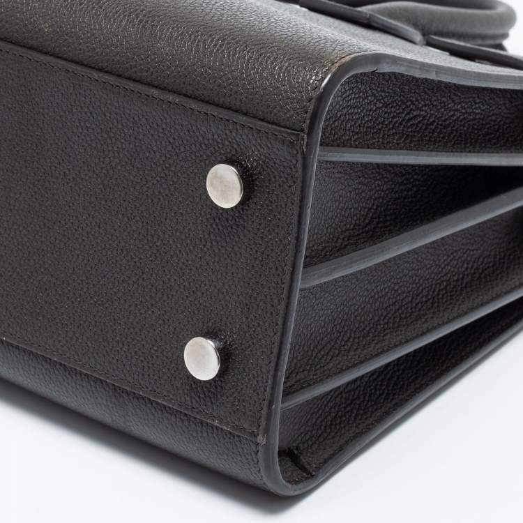 Pre Owned Saint Laurent Dark Grey Leather Baby Classic Sac De Jour Tote