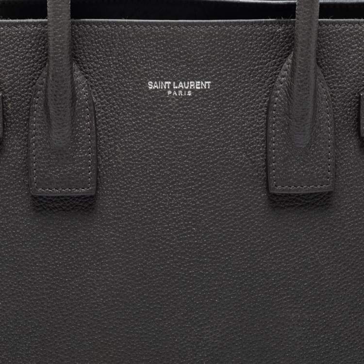 Pre Owned Saint Laurent Dark Grey Leather Baby Classic Sac De Jour Tote