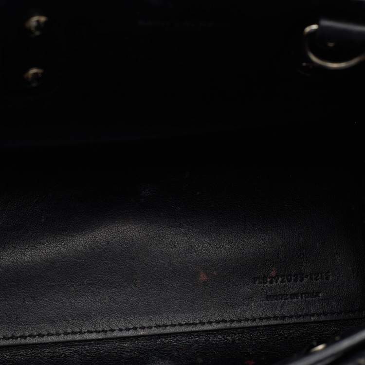 Pre Owned Saint Laurent Black/Beige Python Embossed and Leather Nano Classic Sac De Jour Tote