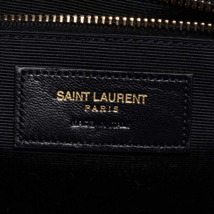 Pre Owned Saint Laurent Blue Chevron Quilted Leather Monogram Envelope Shoulder Bag