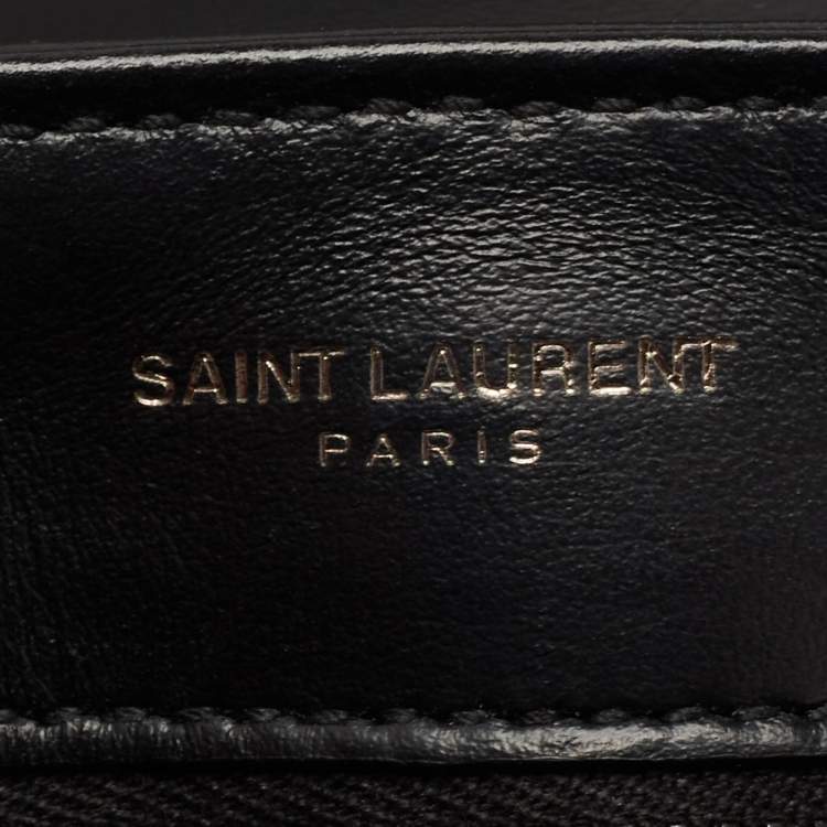 Pre Owned Saint Laurent Black Matelassé Leather Toy Loulou Crossbody Bag