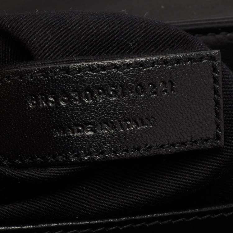 Pre Owned Saint Laurent Black Matelassé Leather Toy Loulou Crossbody Bag