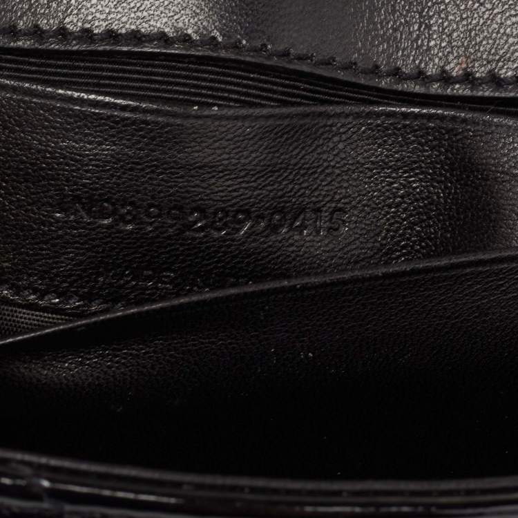 Pre Owned Saint Laurent Black Matelassé Patent Leather Classic Baby Monogram Chain Bag