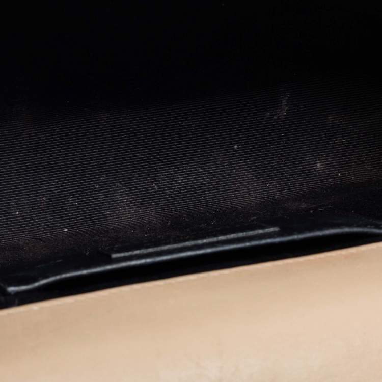 Pre Owned Saint Laurent Beige Monogram Leather Kate Shoulder Bag
