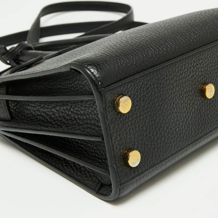 Pre Owned Saint Laurent Black Leather Nano Classic Sac De Jour Tote