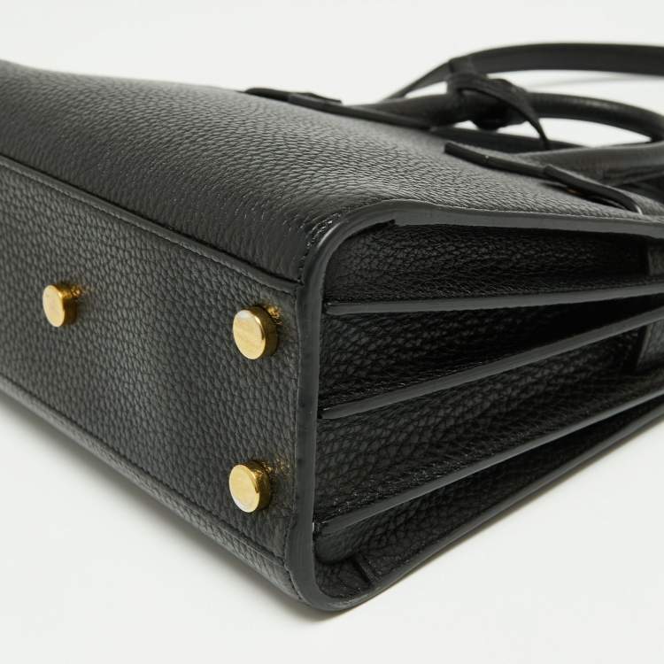 Pre Owned Saint Laurent Black Leather Nano Classic Sac De Jour Tote