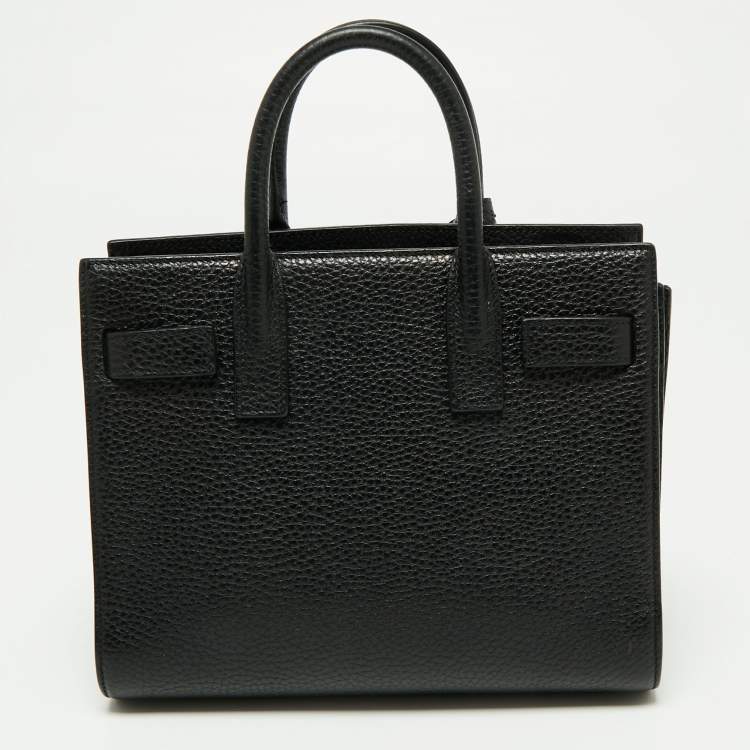 Pre Owned Saint Laurent Black Leather Nano Classic Sac De Jour Tote