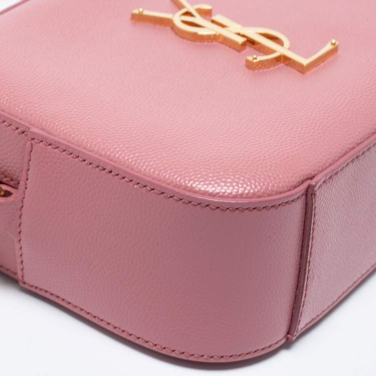 Pre Owned Saint Laurent Nude Pink Leather Classic Monogram Camera Bag