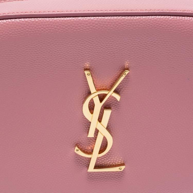Pre Owned Saint Laurent Nude Pink Leather Classic Monogram Camera Bag