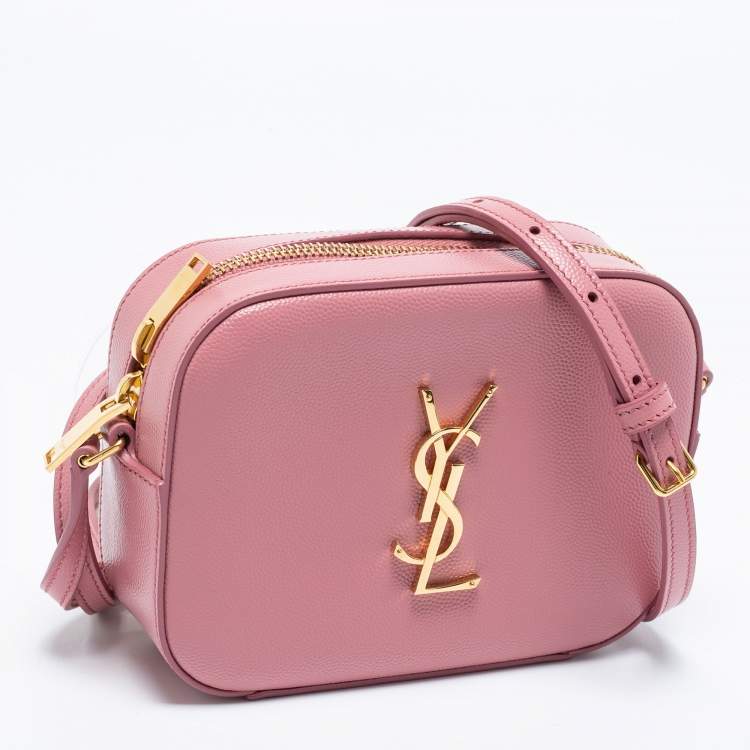 Pre Owned Saint Laurent Nude Pink Leather Classic Monogram Camera Bag