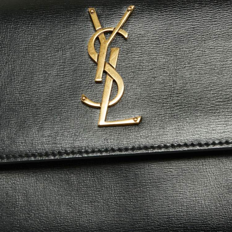 Pre Owned Saint Laurent Black Leather Medium Sunset Shoulder Bag