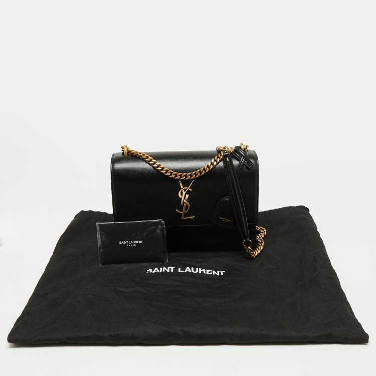 Pre Owned Saint Laurent Black Leather Medium Sunset Shoulder Bag