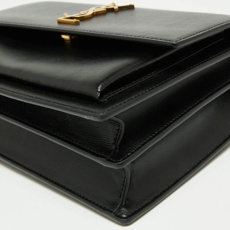 Pre Owned Saint Laurent Black Leather Medium Sunset Shoulder Bag