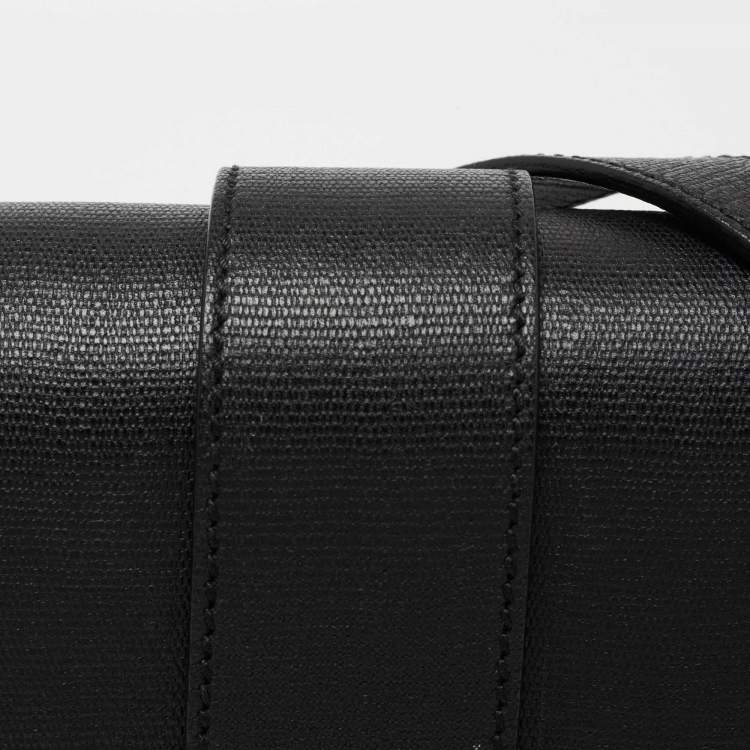 Pre Owned Saint Laurent Black Leather Medium Chyc Flap Bag