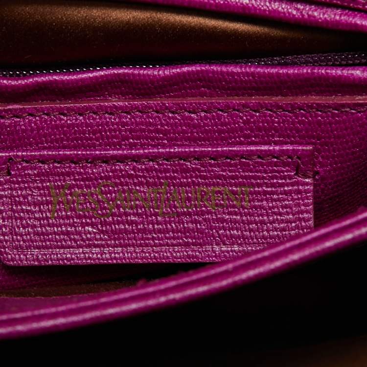 Pre Owned Saint Laurent Paris Magenta Leather Ligne Y Shoulder Bag