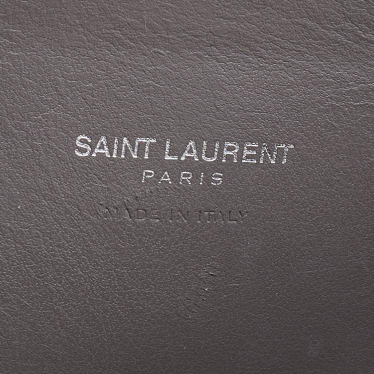 Pre Owned Saint Laurent Grey Croc Embossed Leather Nano Classic Sac De Jour Tote