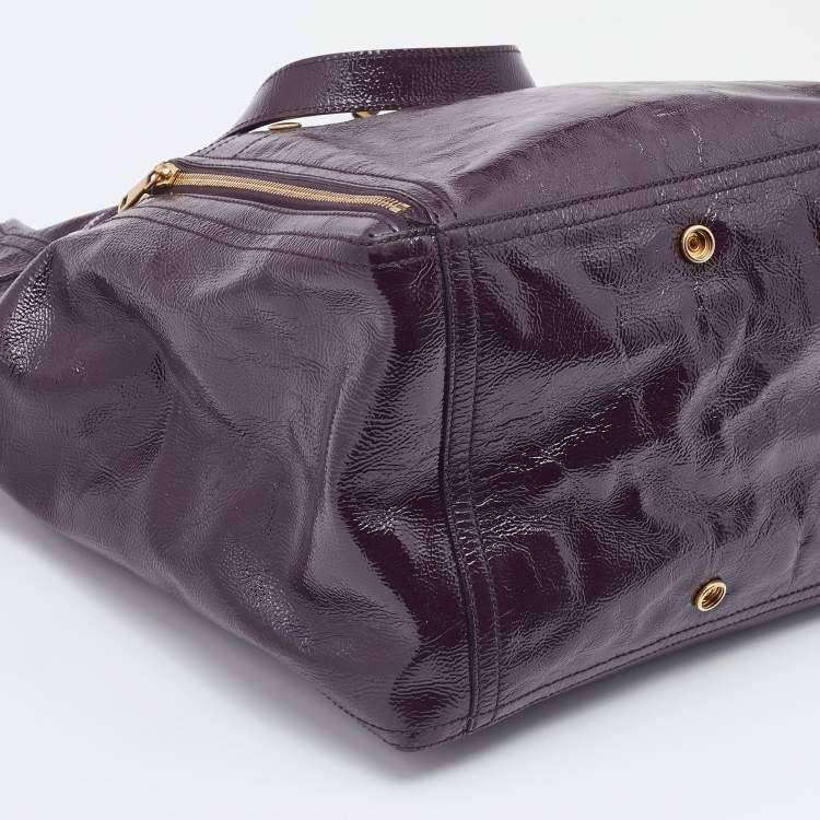 مملوكة مسبقًا Saint Laurent Purple Leather Downtown Tote