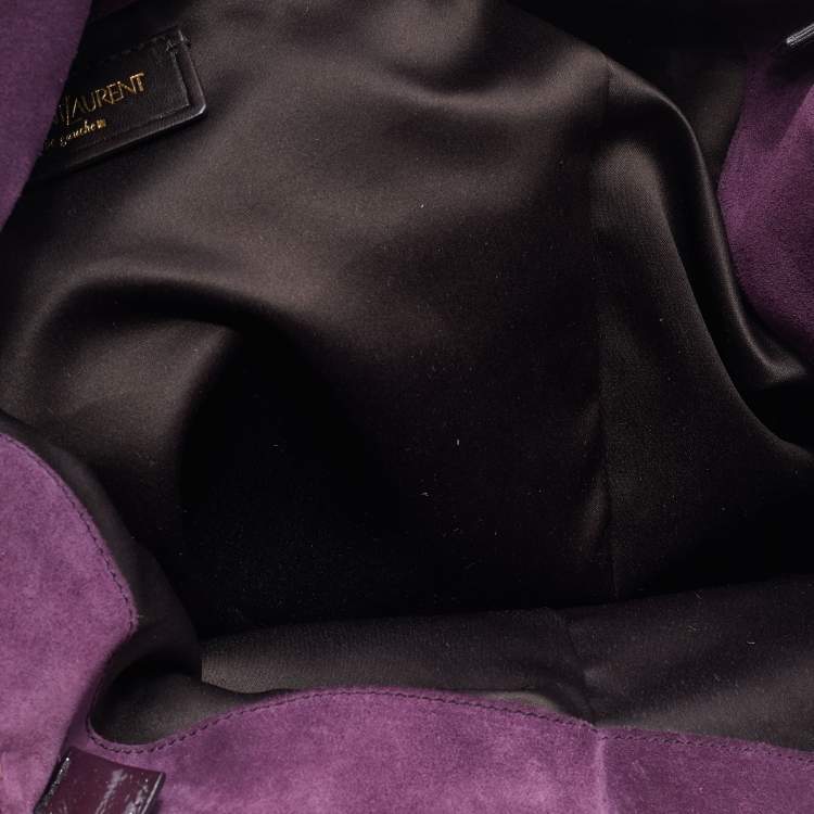 مملوكة مسبقًا Saint Laurent Purple Leather Downtown Tote
