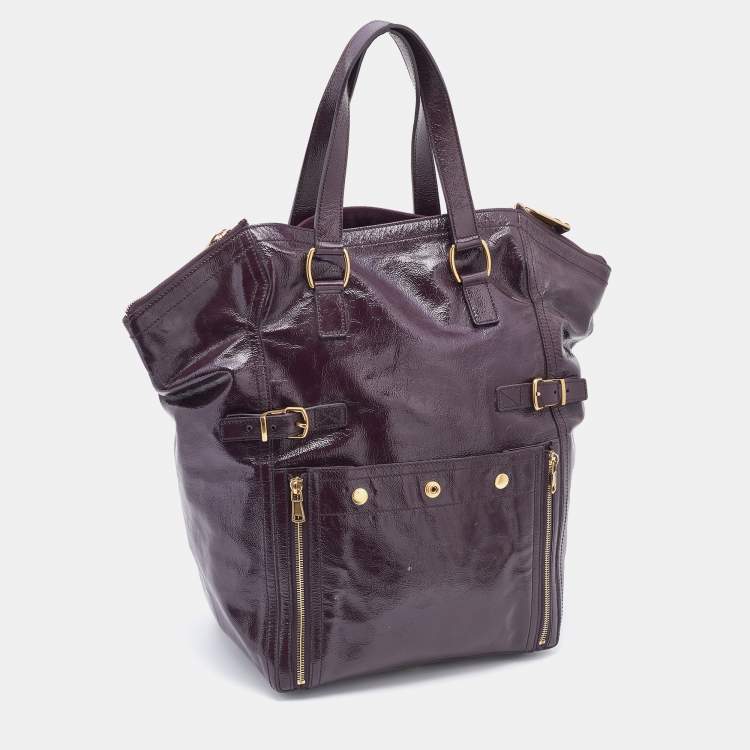 مملوكة مسبقًا Saint Laurent Purple Leather Downtown Tote