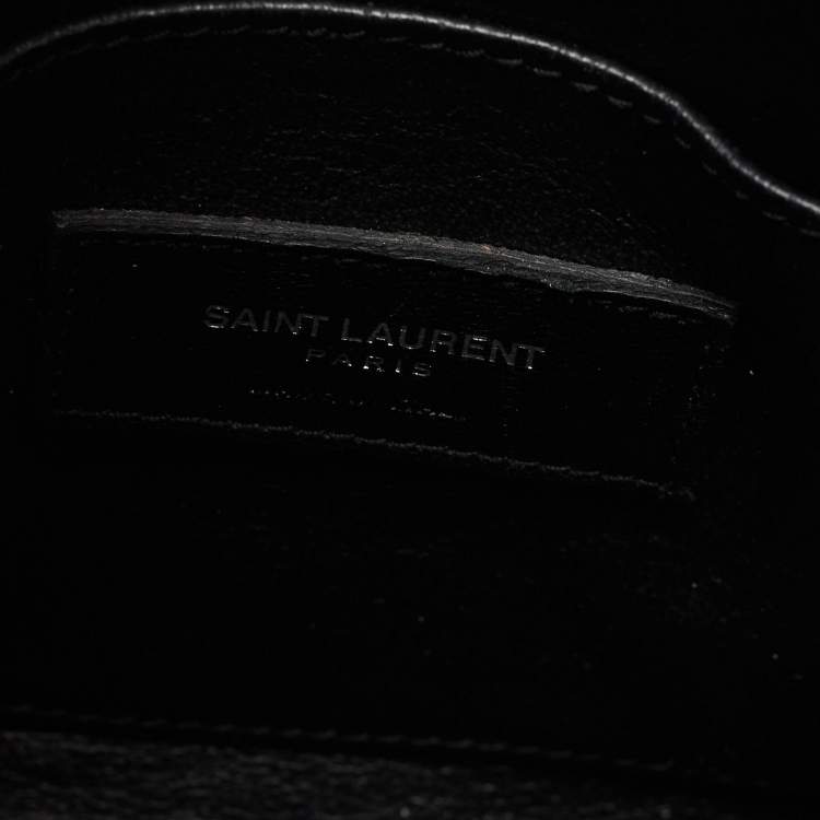 Pre Owned Saint Laurent Black Croc Embossed Leather Nano Classic Sac De Jour Tote